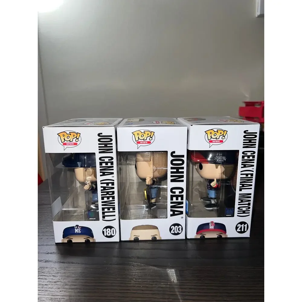 3 EXCLUSIVE John Cena Funko Pops Final Match #203 Final #211 Farewell #180 WWE